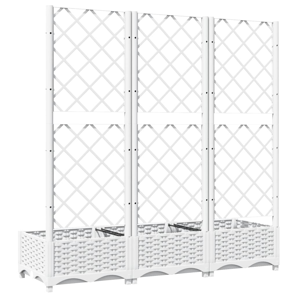 Plantenbak Met Latwerk 120X40X121,5 Cm Polypropeen Wit