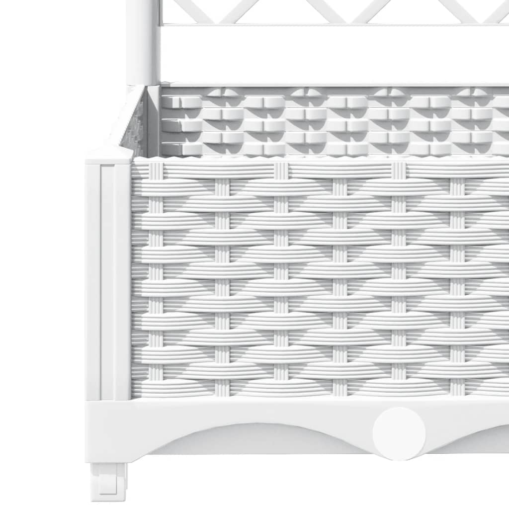 Plantenbak Met Latwerk 120X40X121,5 Cm Polypropeen Wit
