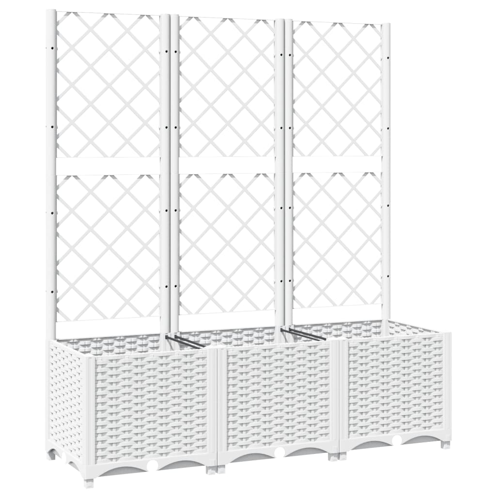 Plantenbak Met Latwerk 120X40X136 Cm Polypropeen Wit