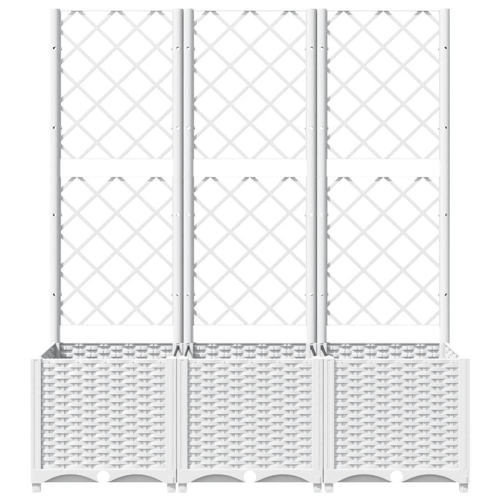 Plantenbak Met Latwerk 120X40X136 Cm Polypropeen Wit