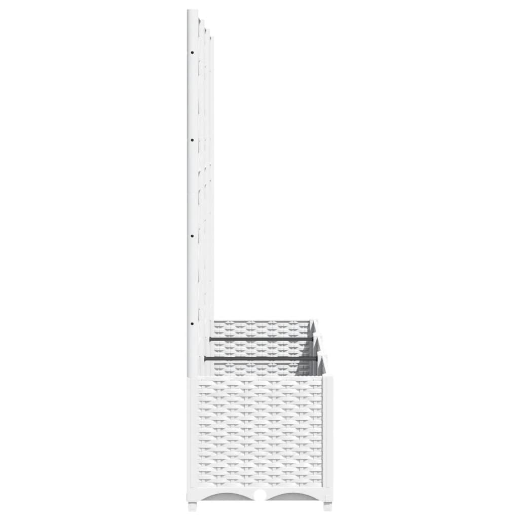 Plantenbak Met Latwerk 120X40X136 Cm Polypropeen Wit