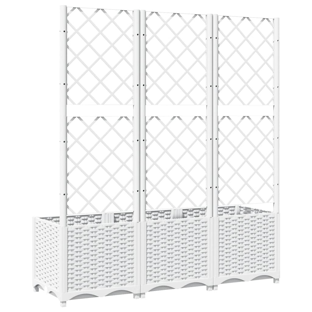 Plantenbak Met Latwerk 120X40X136 Cm Polypropeen Wit