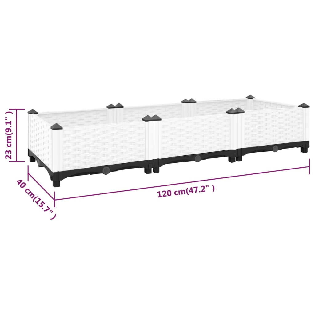 Plantenbak Verhoogd 120X40X23 Cm Polypropeen