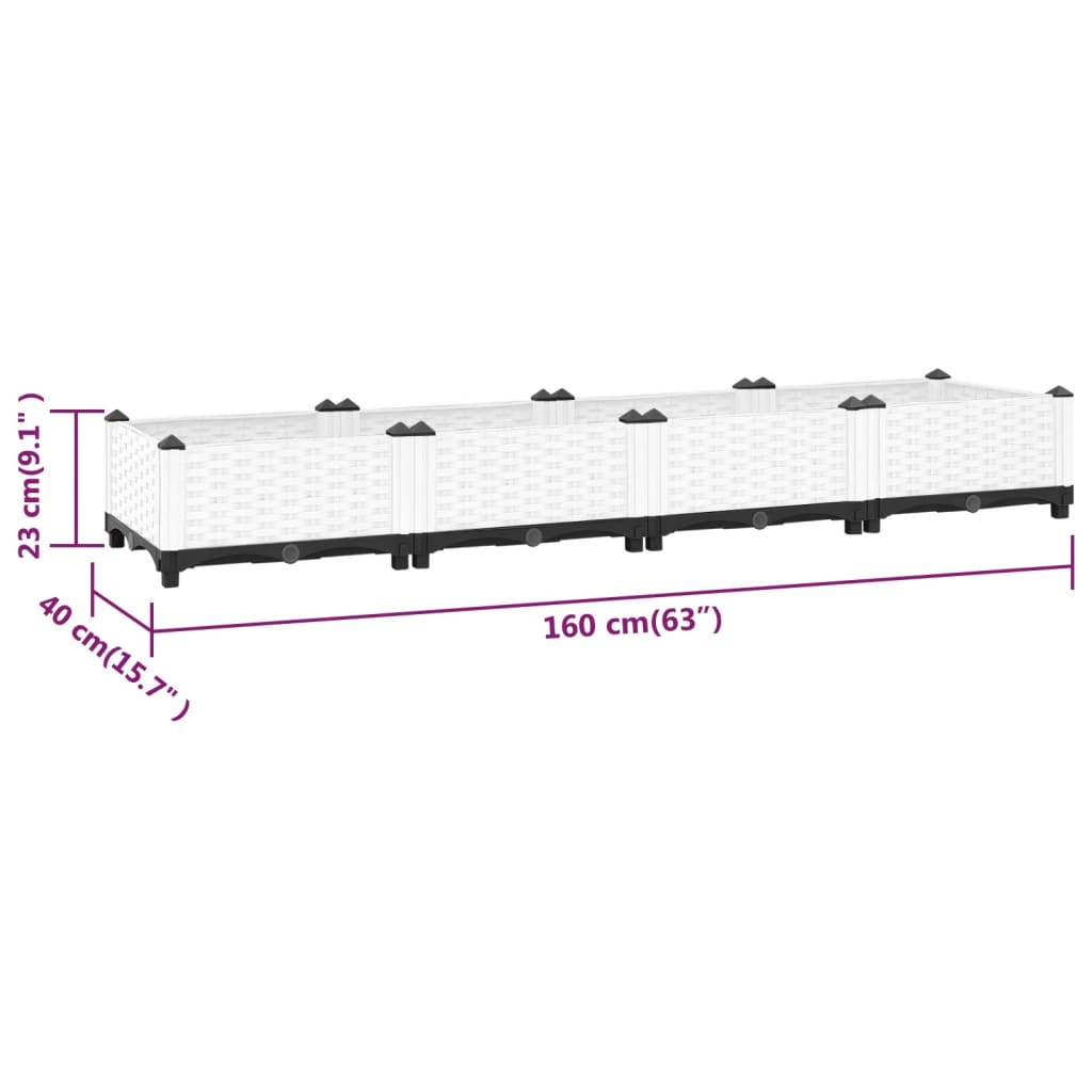 Plantenbak Verhoogd 160X40X23 Cm Polypropeen