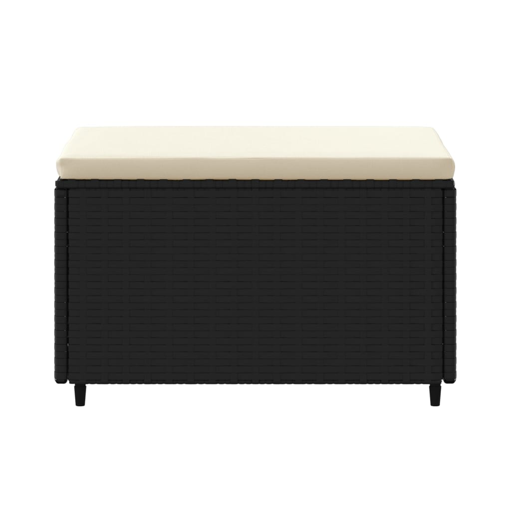 Voetensteunen 2 St Met Kussen Poly Rattan Zwart