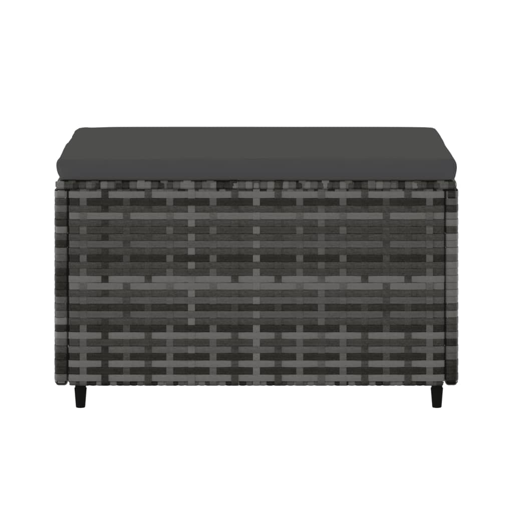 Voetensteun Met Kussen Poly Rattan Grijs