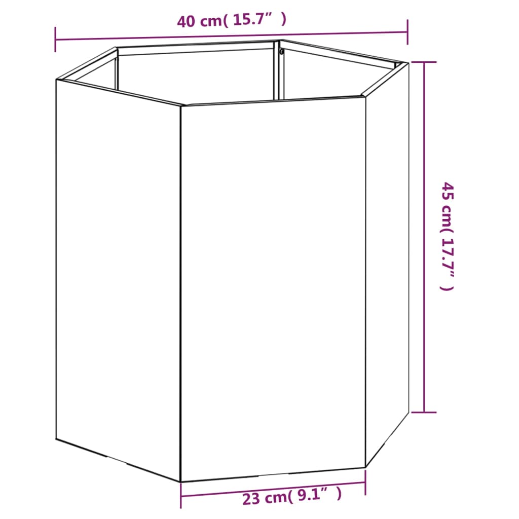Plantenbak 40X40X45 Cm Cortenstaal Grijs