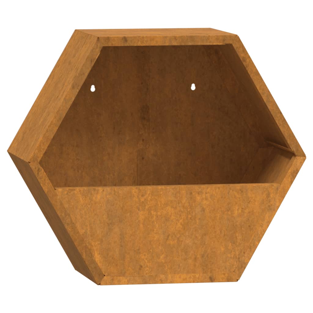 Plantenbakken Wandgemonteerd 2 St 30X10X25 Cm Cortenstaal Grijs