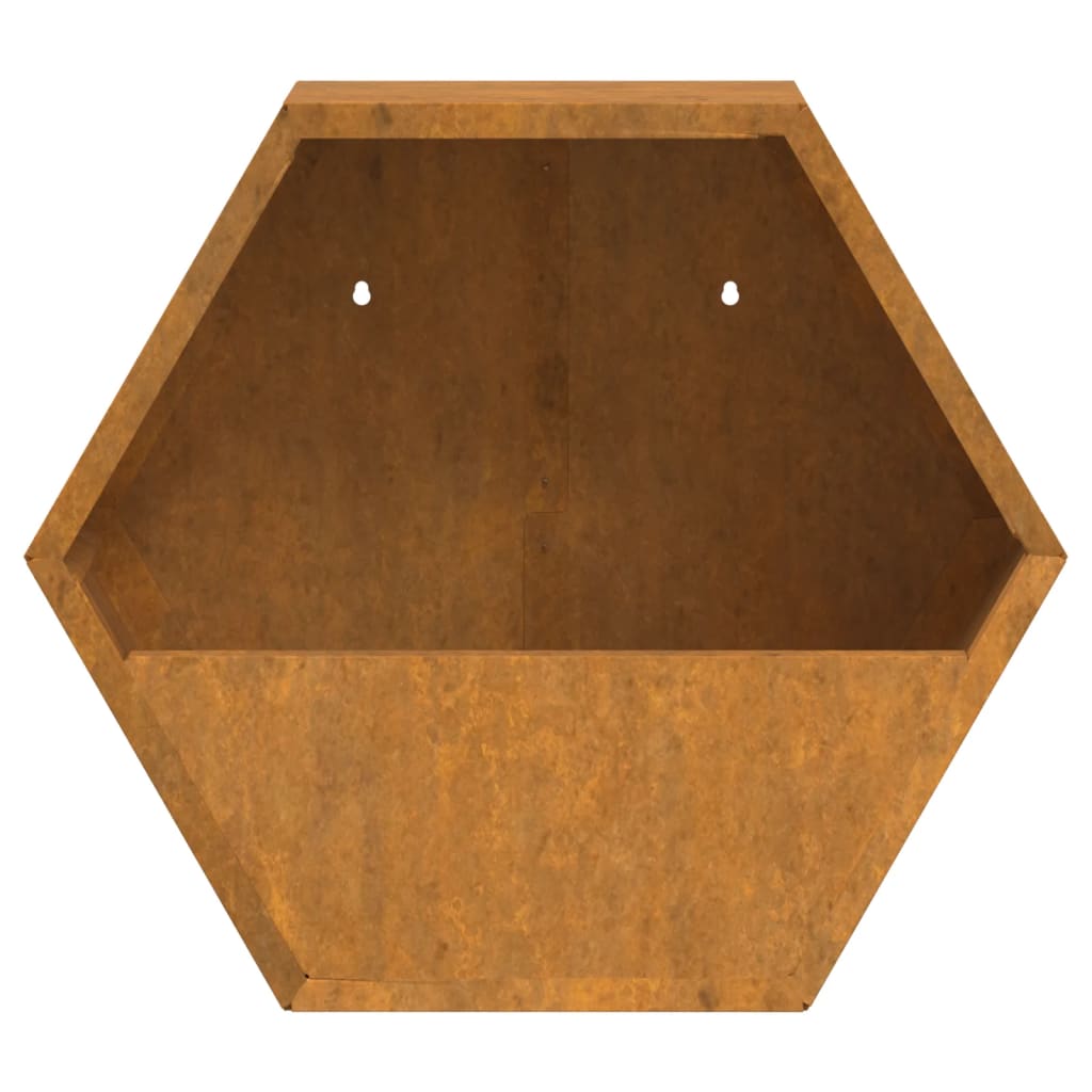 Plantenbakken Wandgemonteerd 2 St 30X10X25 Cm Cortenstaal Grijs