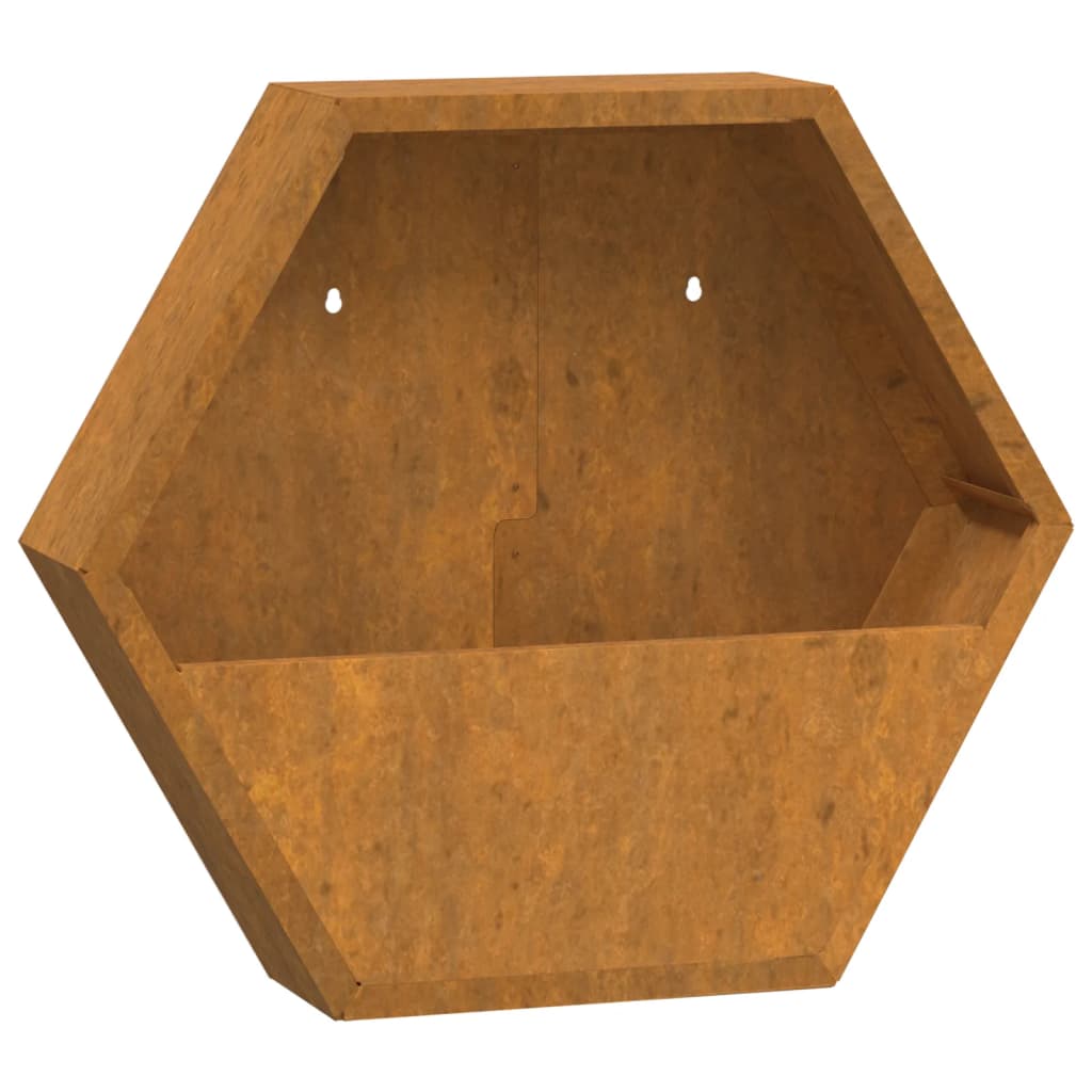 Plantenbakken Wandgemonteerd 2 St 46X10X40 Cm Cortenstaal Grijs