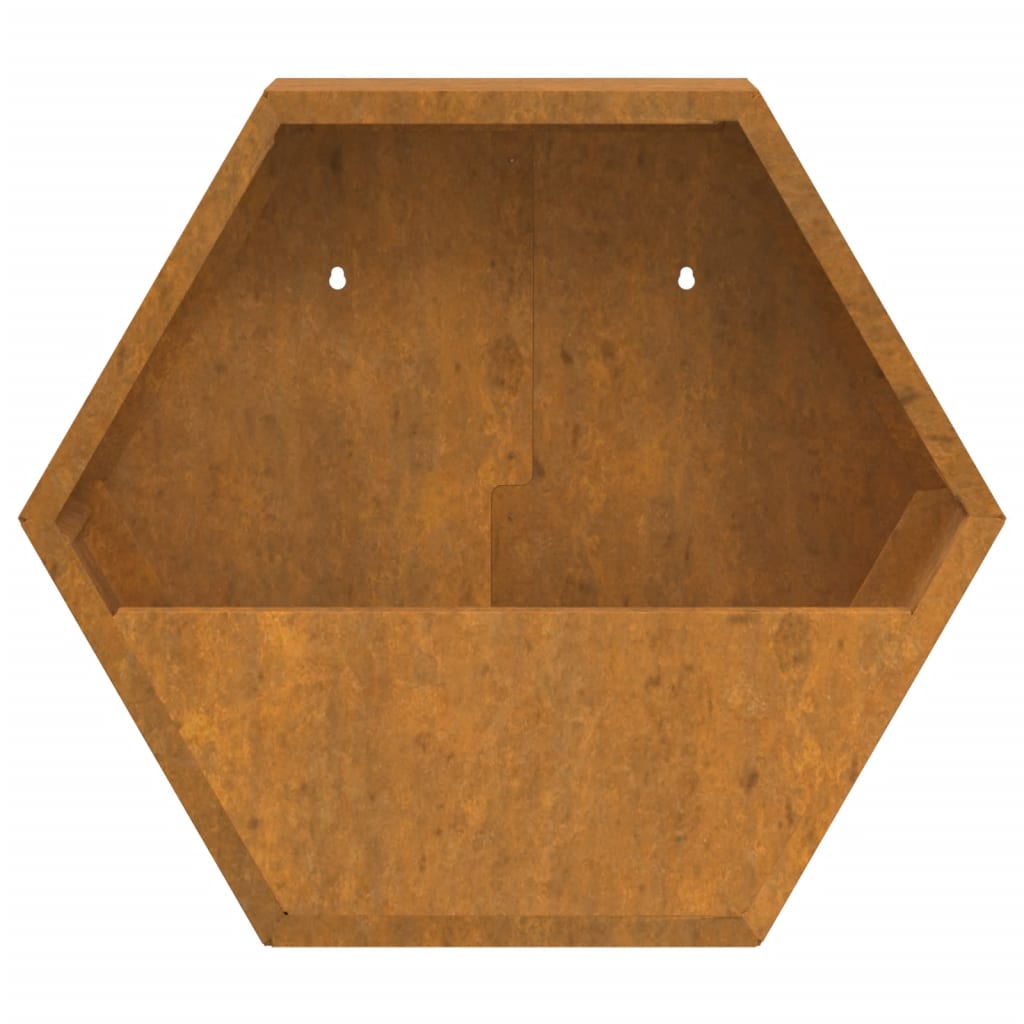 Plantenbakken Wandgemonteerd 2 St 46X10X40 Cm Cortenstaal Grijs