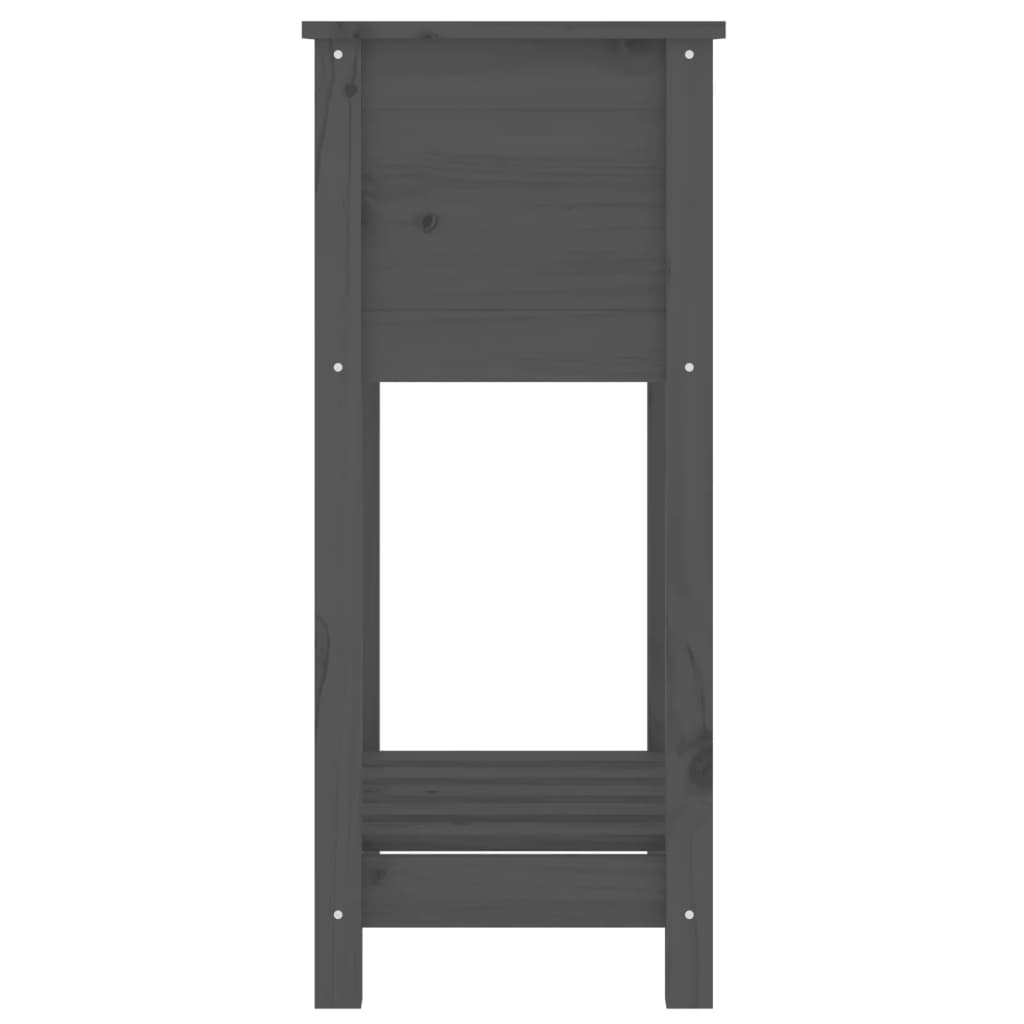 Plantenbak Met Schap 54X34,5X81 Cm Massief Grenenhout Grijs