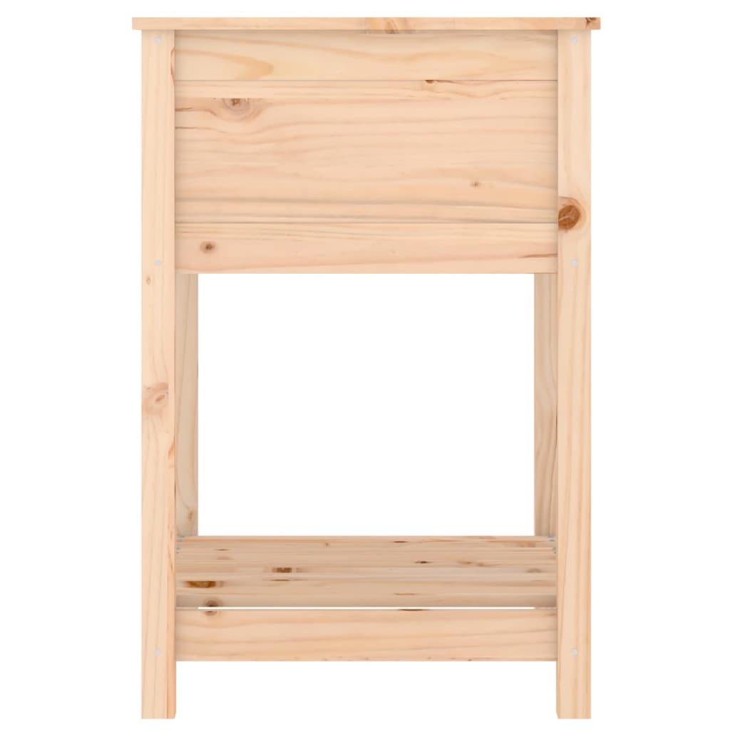 Plantenbak Met Schap 54X54X81 Cm Massief Grenenhout