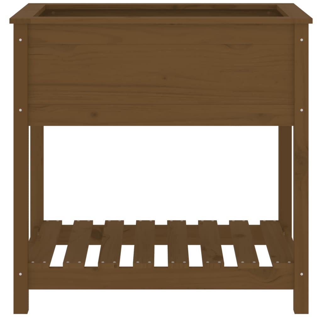 Plantenbak Met Schap 82,5X54X81 Cm Grenenhout Honingbruin