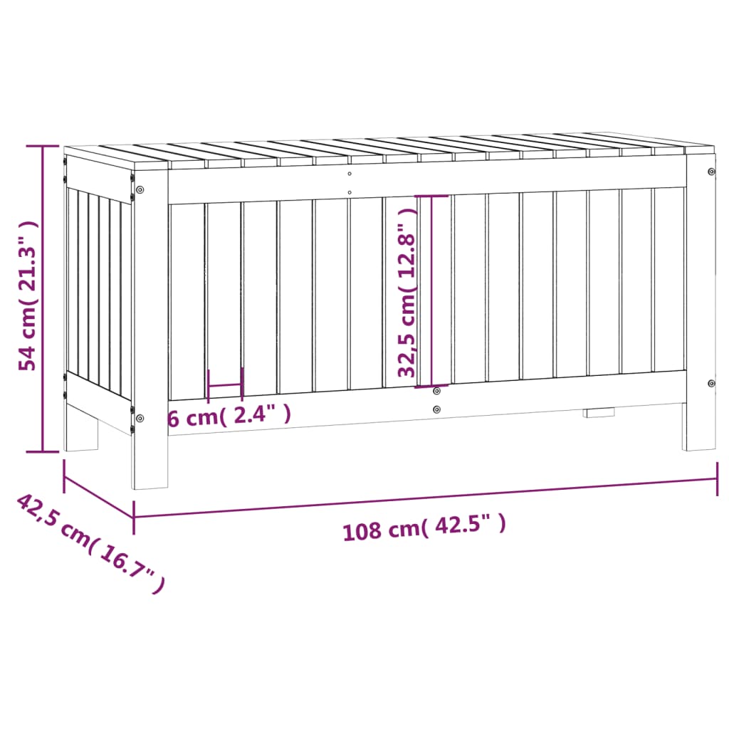 Tuinbox 108X42,5X54 Cm Massief Grenenhout Honingbruin