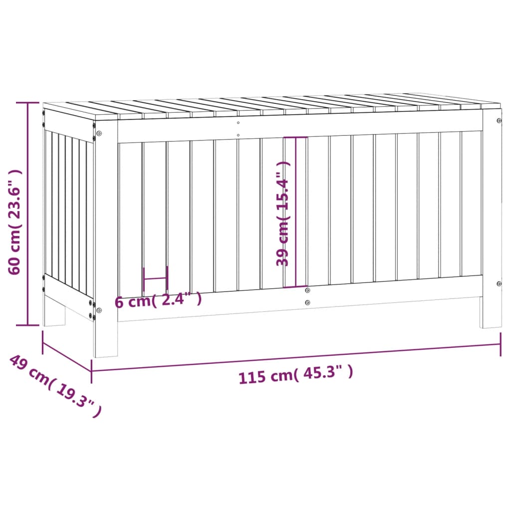 Tuinbox 115X49X60 Cm Massief Grenenhout Grijs