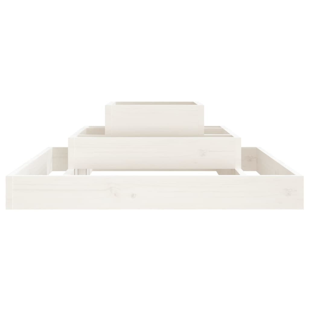 Plantenbak 80X80X27 Cm Massief Grenenhout Wit