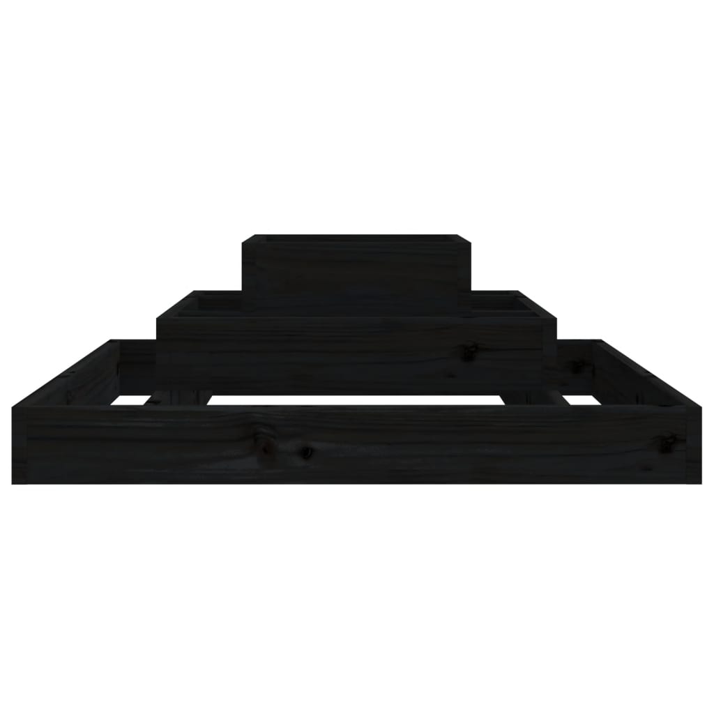 Plantenbak 80X80X27 Cm Massief Grenenhout Zwart