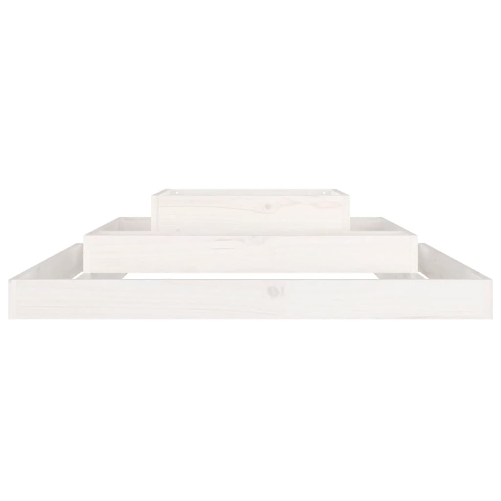 Plantenbak 110X110X27 Cm Massief Grenenhout Wit