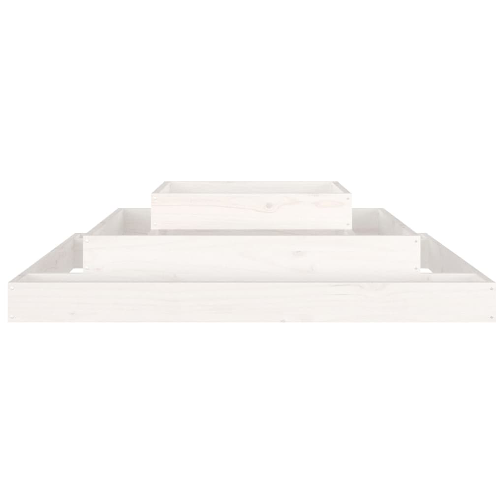 Plantenbak 110X110X27 Cm Massief Grenenhout Wit