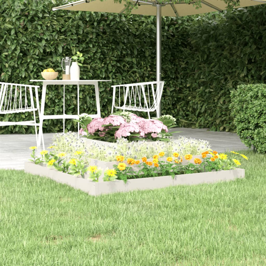 Plantenbak 110X110X27 Cm Massief Grenenhout Wit