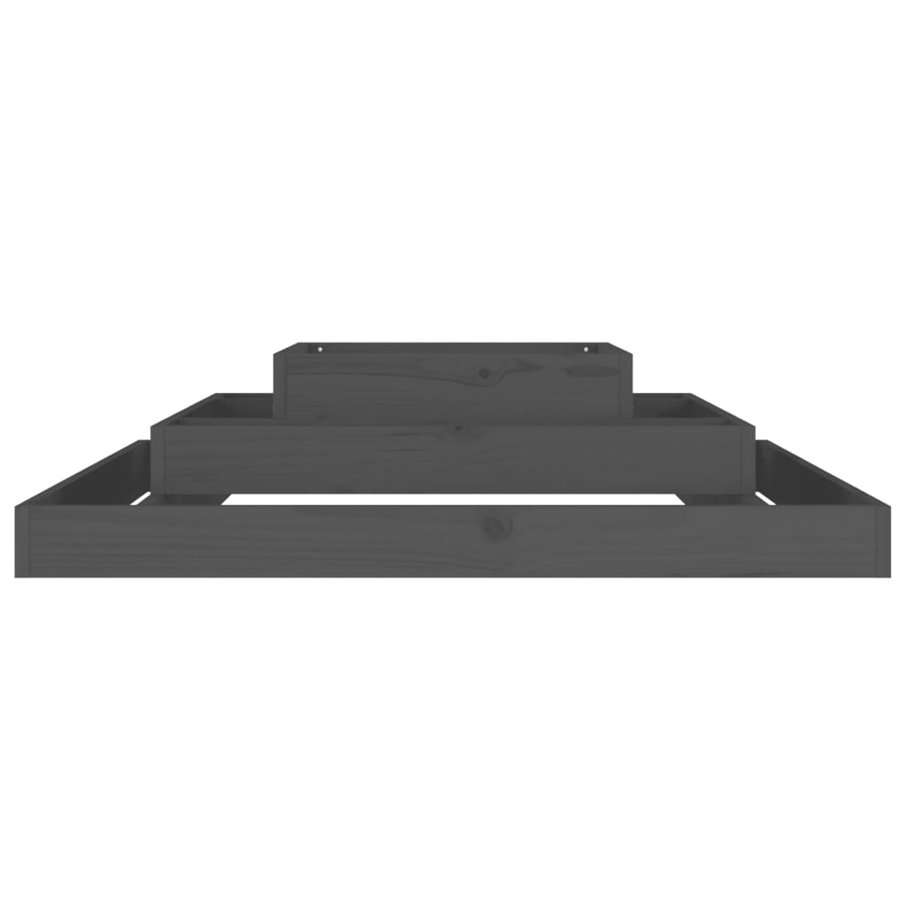 Plantenbak 110X110X27 Cm Massief Grenenhout Grijs