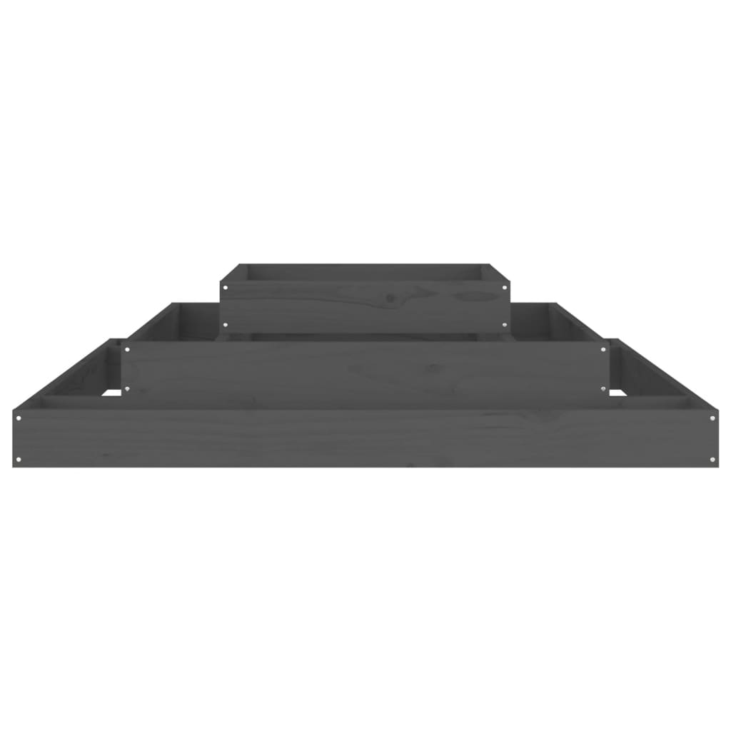 Plantenbak 110X110X27 Cm Massief Grenenhout Grijs