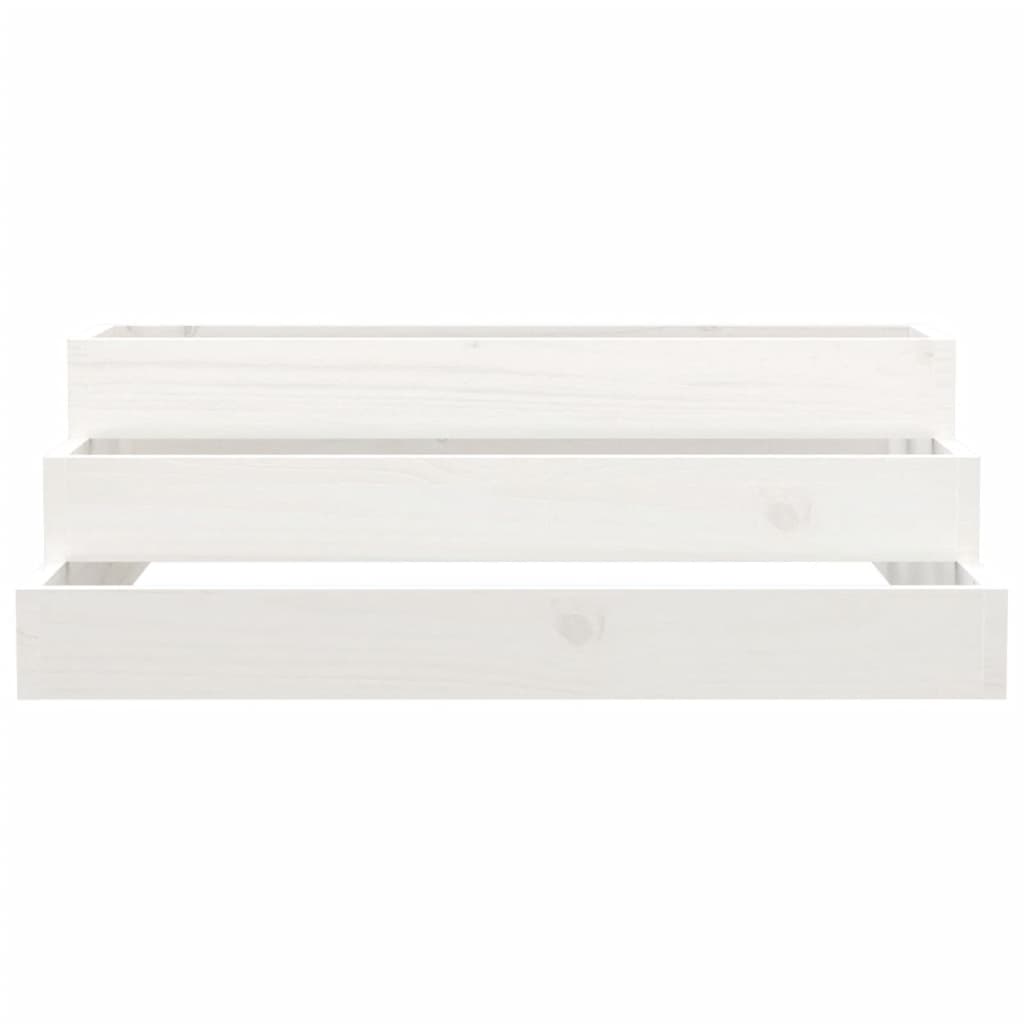 Plantenbak 80X80X27 Cm Massief Grenenhout Wit