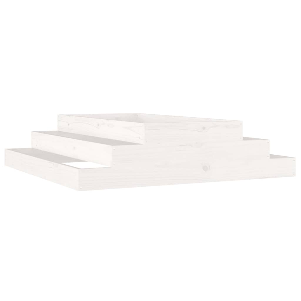 Plantenbak 110X110X27 Cm Massief Grenenhout Wit