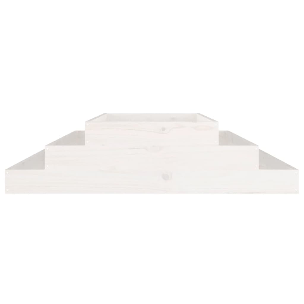 Plantenbak 110X110X27 Cm Massief Grenenhout Wit