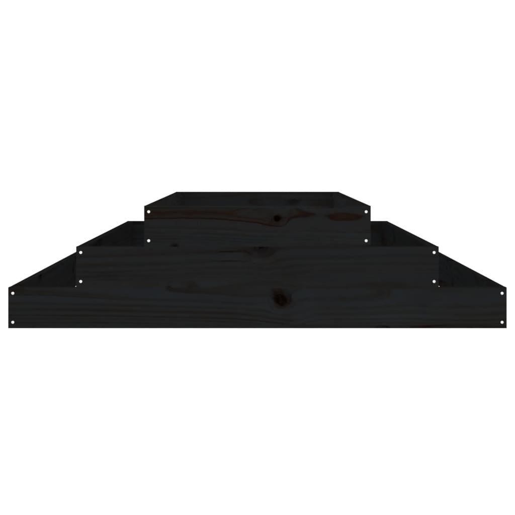 Plantenbak 110X110X27 Cm Massief Grenenhout Zwart