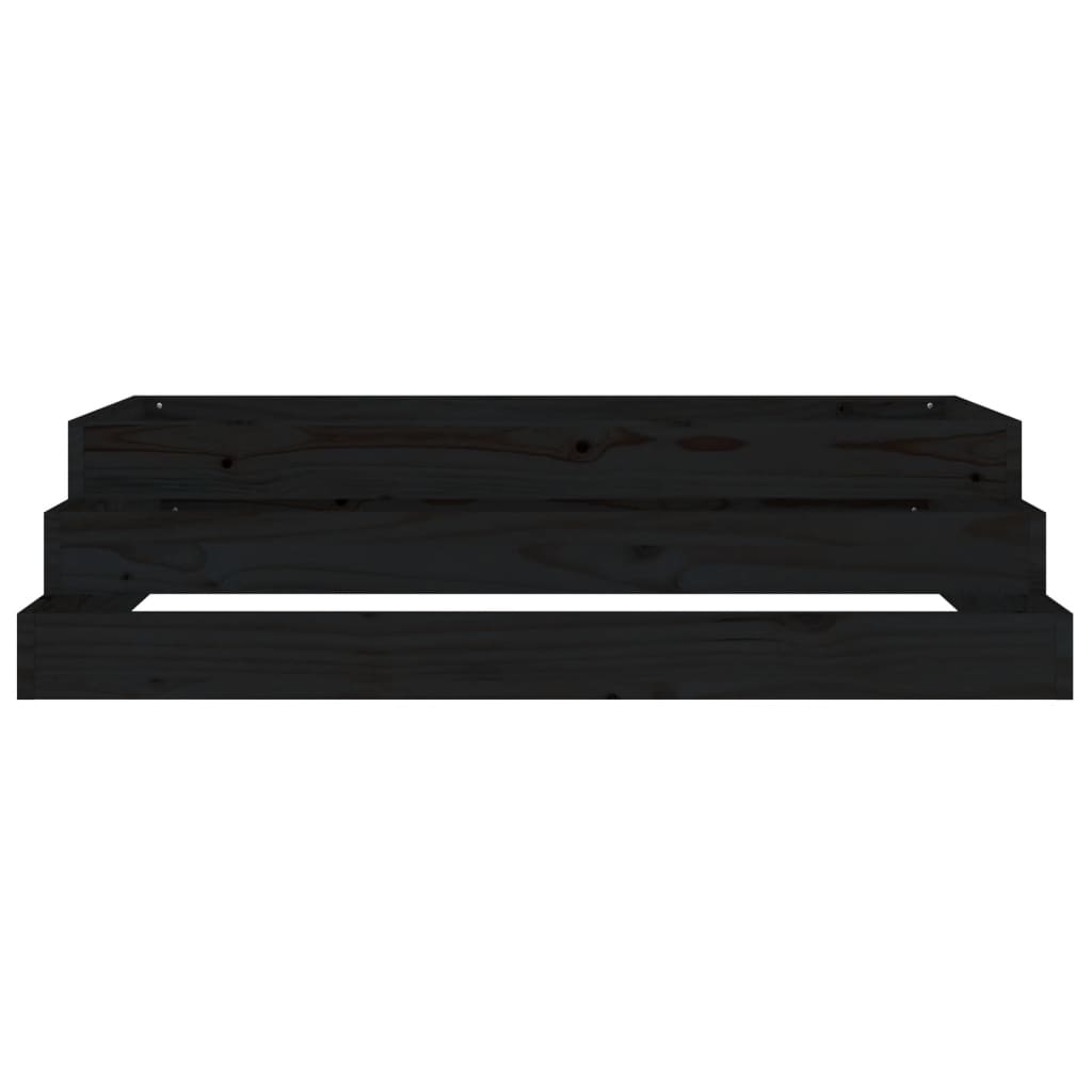 Plantenbak 110X110X27 Cm Massief Grenenhout Zwart