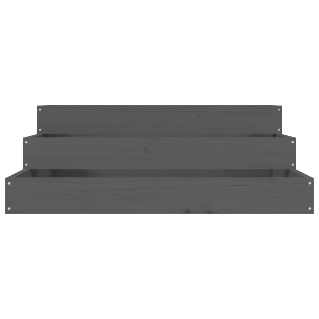 Plantenbak 78X78X27 Cm Massief Grenenhout Grijs