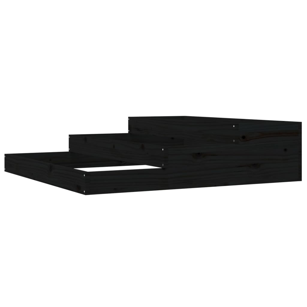 Plantenbak 107X107X27 Cm Massief Grenenhout Zwart