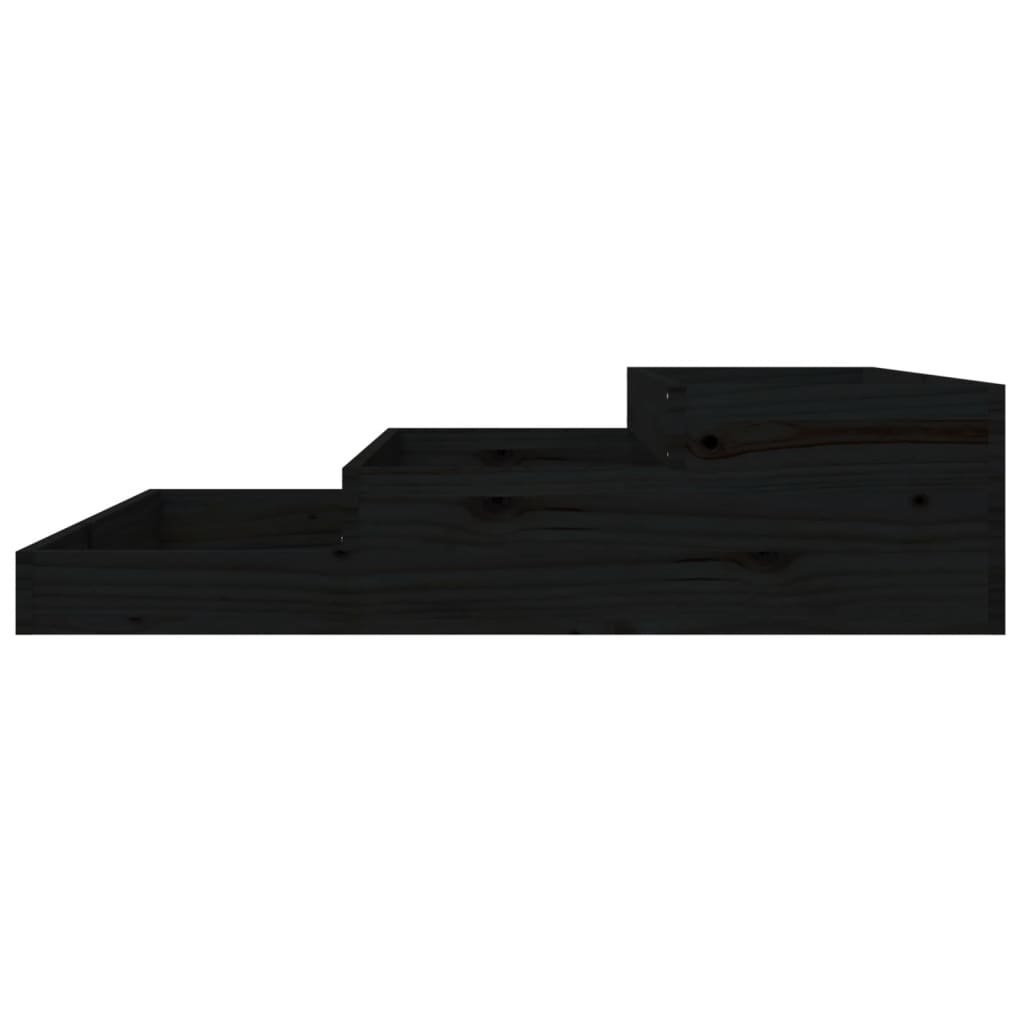 Plantenbak 107X107X27 Cm Massief Grenenhout Zwart