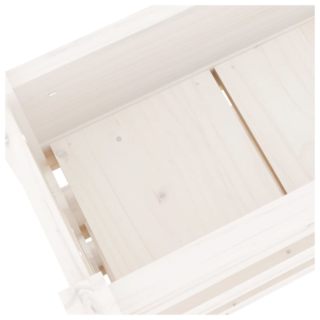 Plantenbak 112X25X104,5 Cm Massief Grenenhout Wit