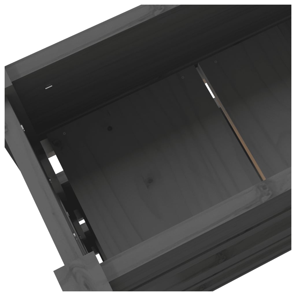 Plantenbak 112X25X104,5 Cm Massief Grenenhout Grijs