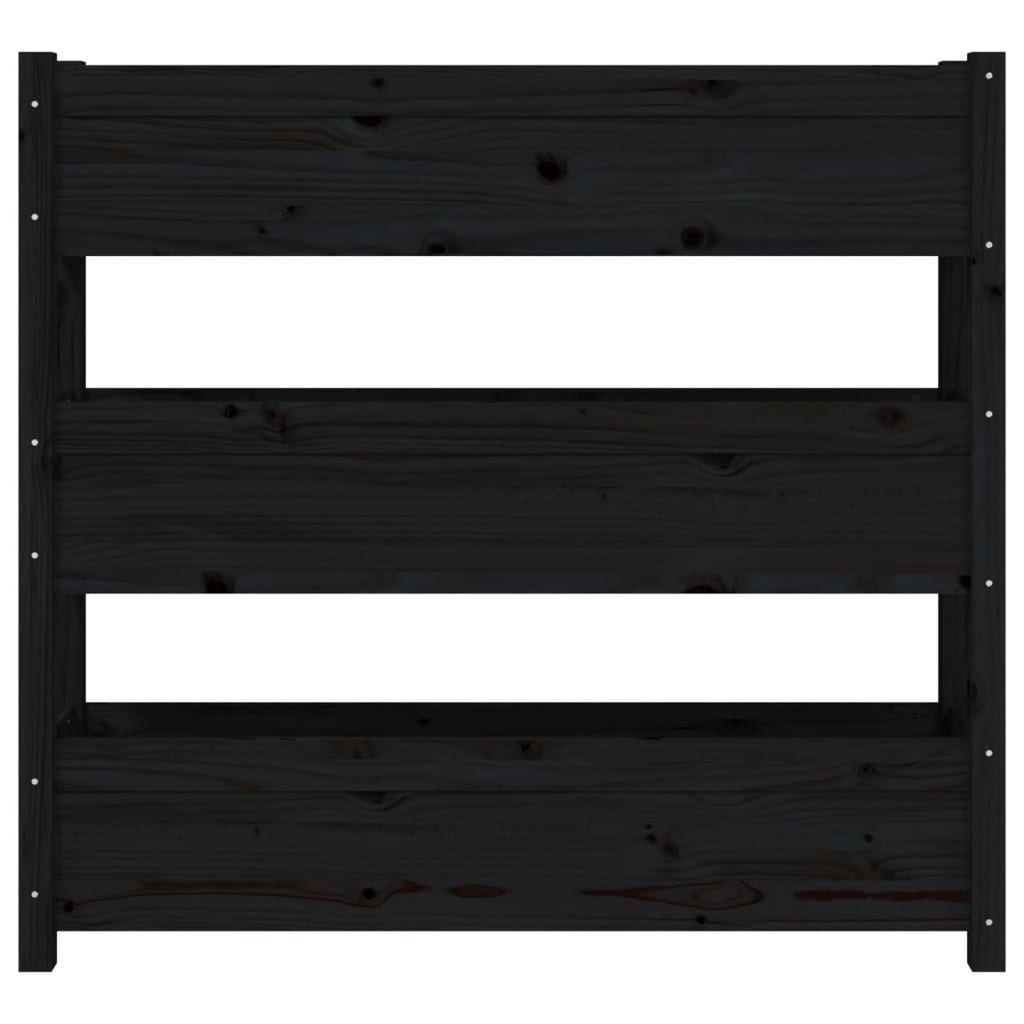 Plantenbak 112X25X104,5 Cm Massief Grenenhout Zwart