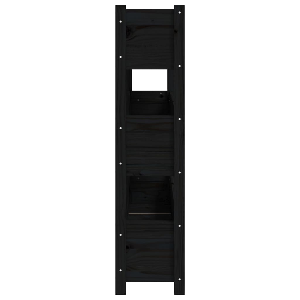 Plantenbak 112X25X104,5 Cm Massief Grenenhout Zwart