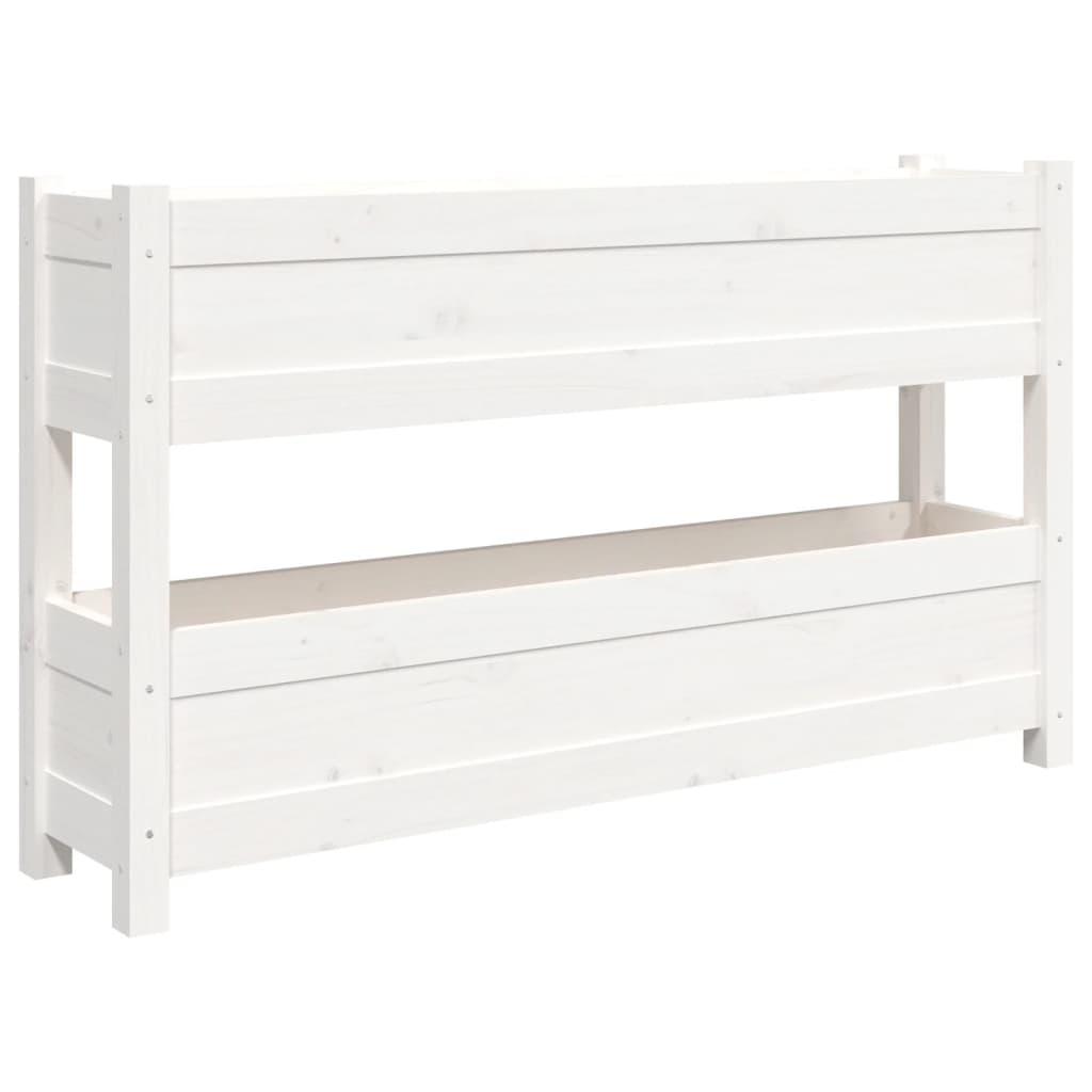 Plantenbak 112X25X66 Cm Massief Grenenhout Wit