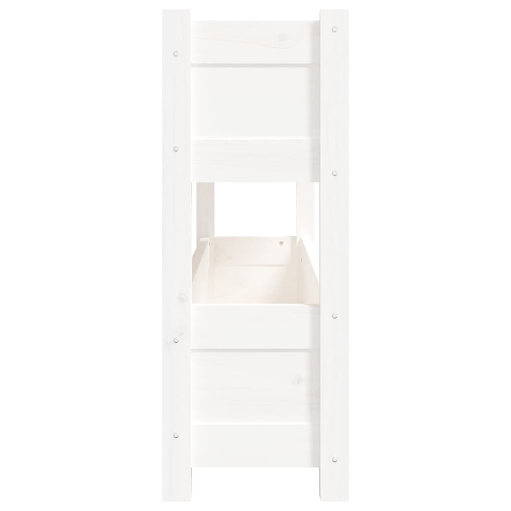 Plantenbak 112X25X66 Cm Massief Grenenhout Wit