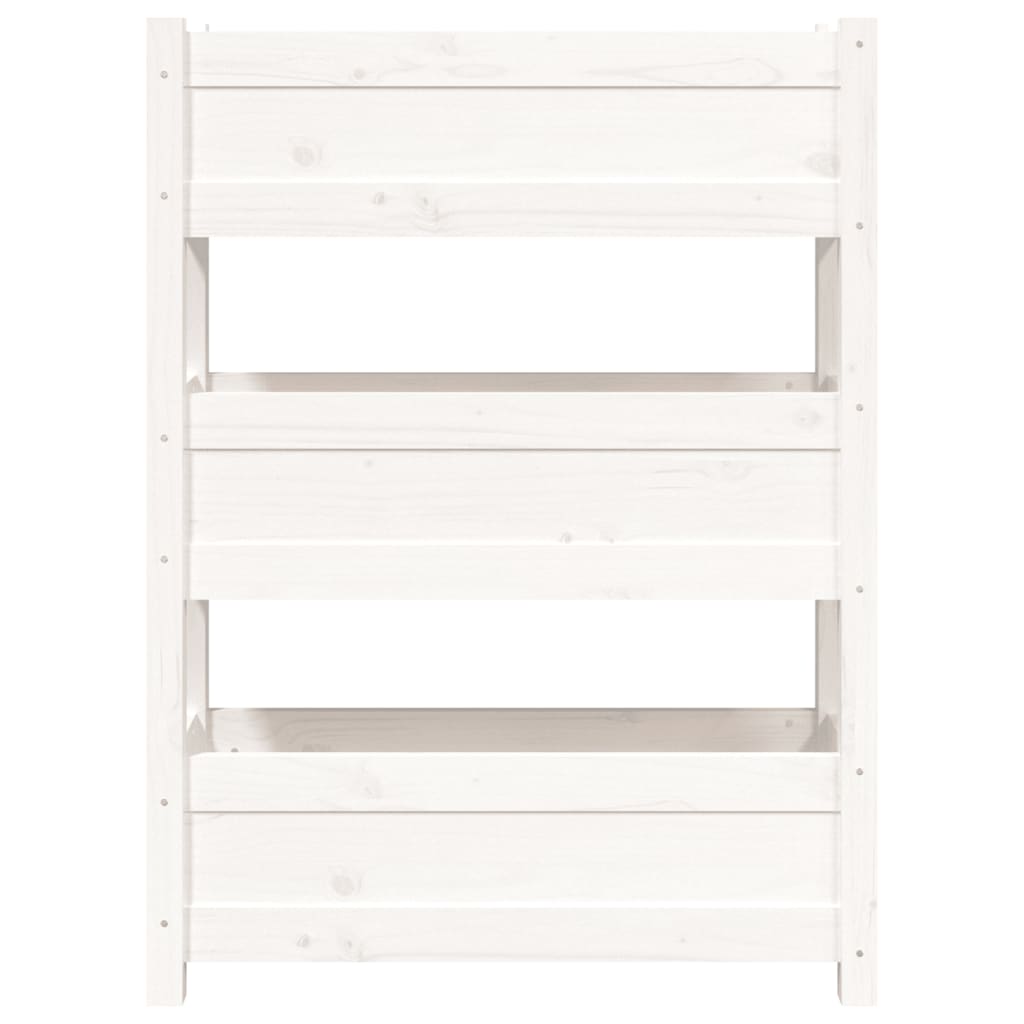 Plantenbak 77X25X104,5 Cm Massief Grenenhout Wit