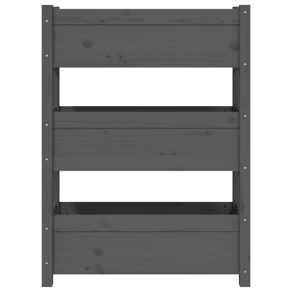 Plantenbak 77X25X104,5 Cm Massief Grenenhout Grijs