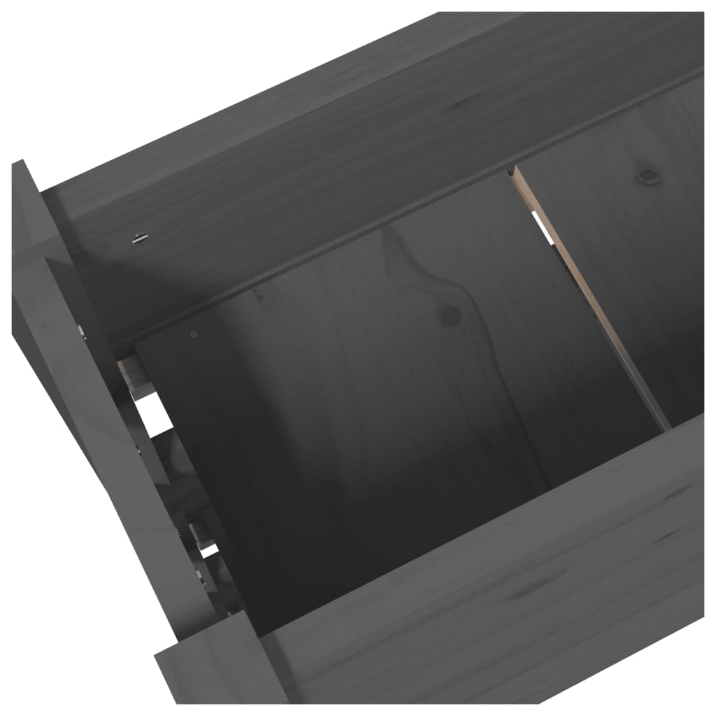 Plantenbak 77X25X104,5 Cm Massief Grenenhout Grijs