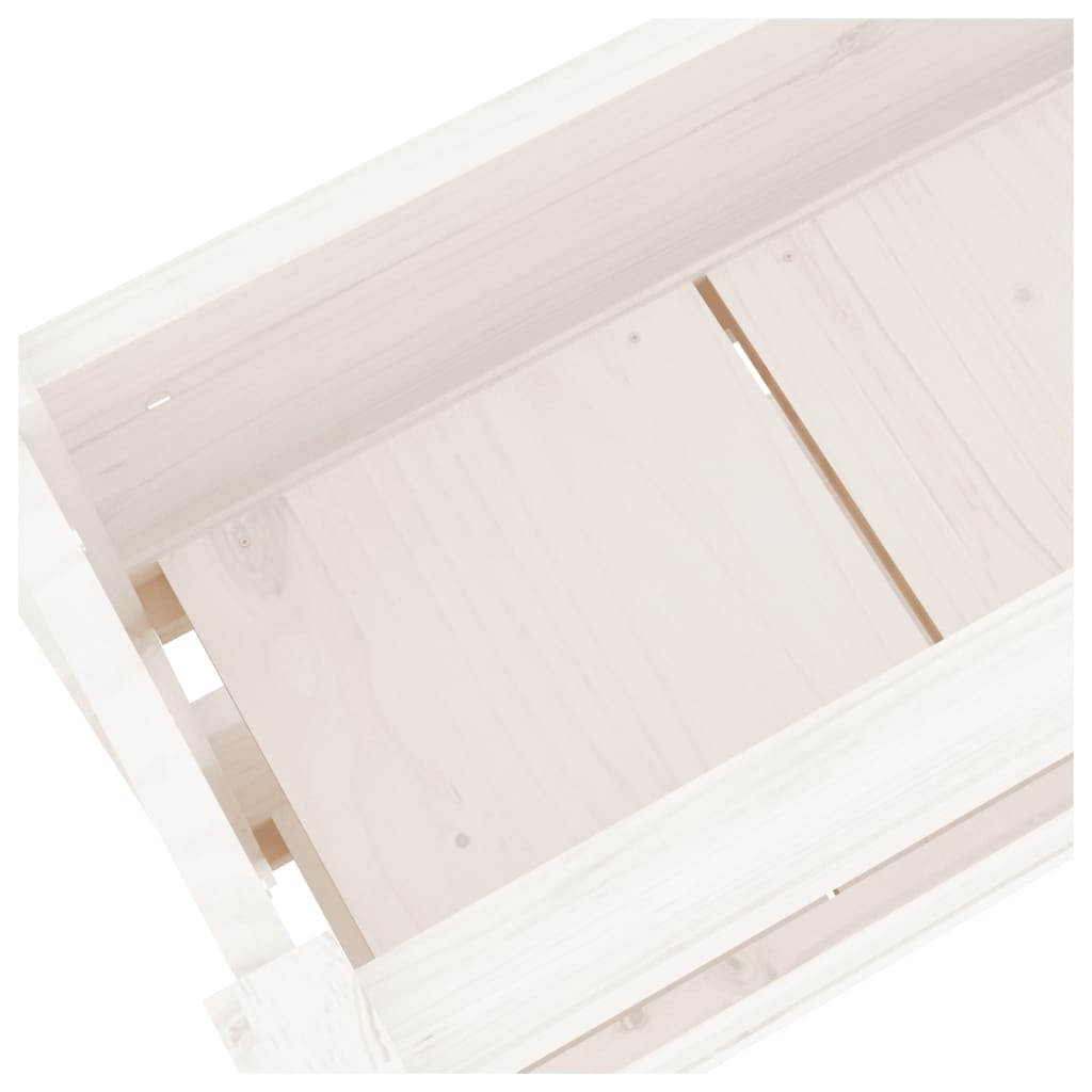 Plantenbak 77X25X66 Cm Massief Grenenhout Wit