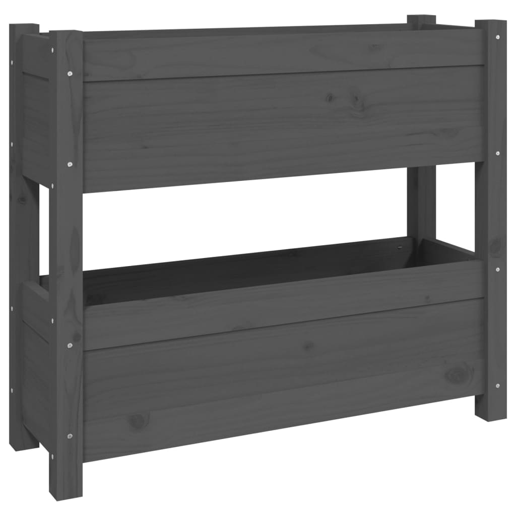 Pflanzgefäß 77x25x66 cm Massives Kiefernholz grau