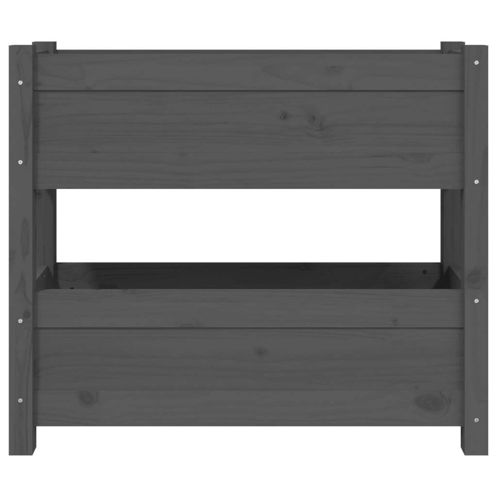 Pflanzgefäß 77x25x66 cm Massives Kiefernholz grau