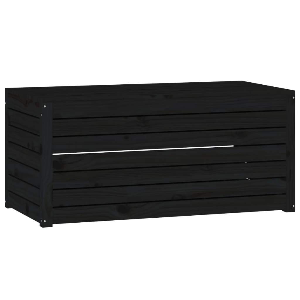 Gartenbox 101x50,5x46,5 cm massives Kiefernholz schwarz