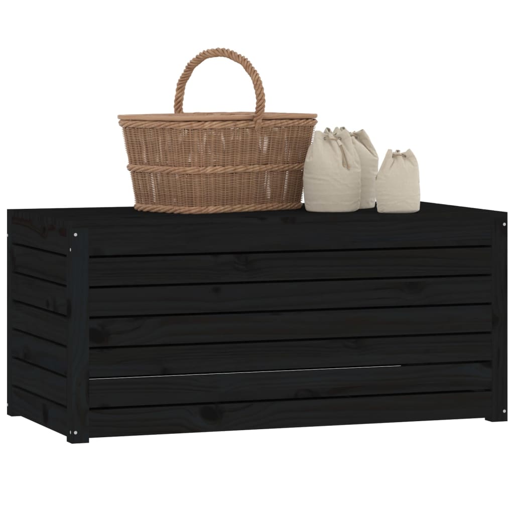 Gartenbox 101x50,5x46,5 cm massives Kiefernholz schwarz