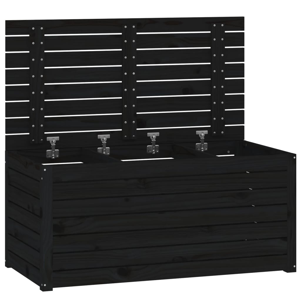 Gartenbox 101x50,5x46,5 cm massives Kiefernholz schwarz